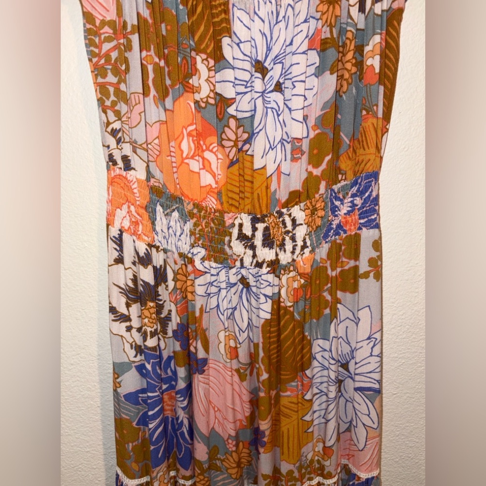 Abel The Label Vibrant Floral Off-Shoulder Maxi Dress XS - Picture 8 of 9